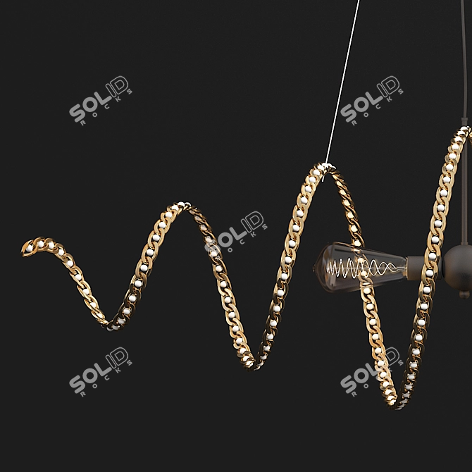 Elegant Chain Lampshade 3D model image 2