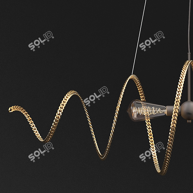 Elegant Chain Lampshade 3D model image 3