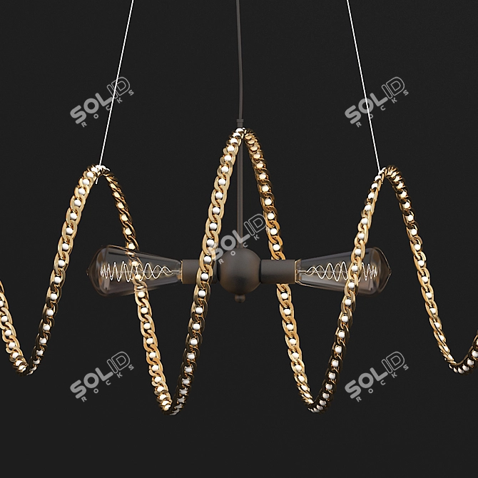 Elegant Chain Lampshade 3D model image 4