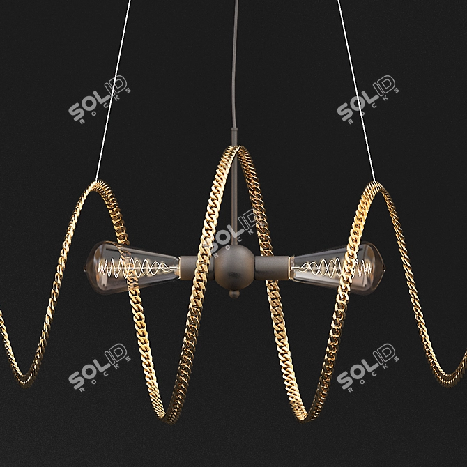 Elegant Chain Lampshade 3D model image 5