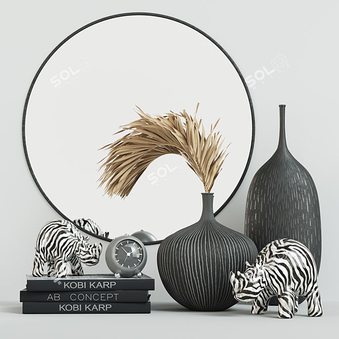 Rustic Rhino Tabletop Decor 3D model image 1