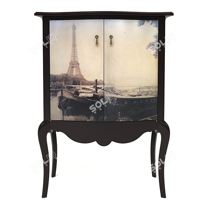 Elegant Montigny Paris Jewelry Cabinet 3D model image 1