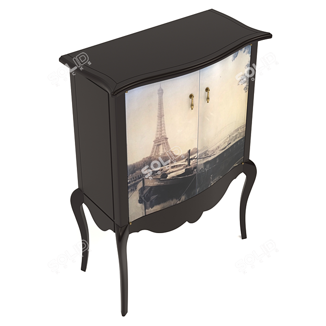 Elegant Montigny Paris Jewelry Cabinet 3D model image 3