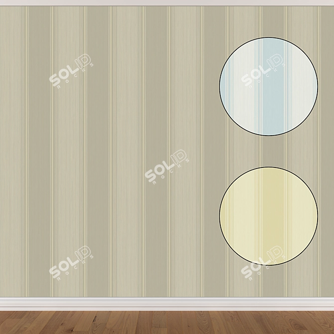 Seamless Wallpaper Set - 3 Color Options 3D model image 1