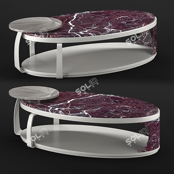 Modern Wood Center Table 3D model image 4