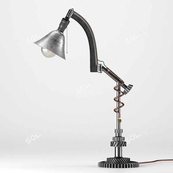 Steampunk Industrial Table Lamp 3D model image 1