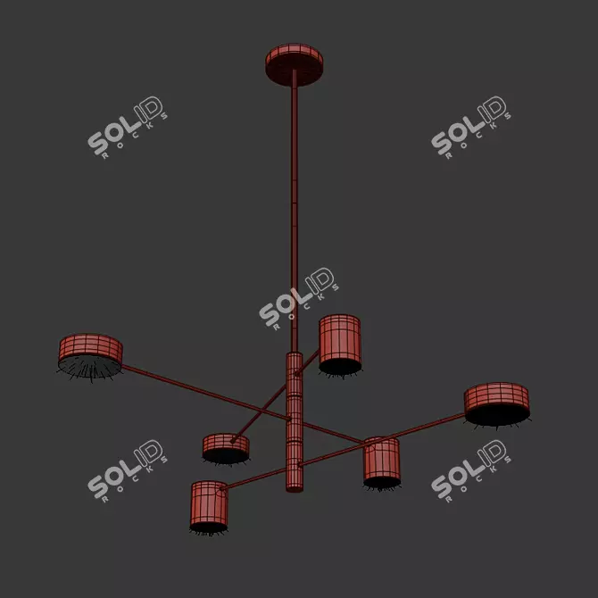 Satin Brass Emma Chandelier 3D model image 2