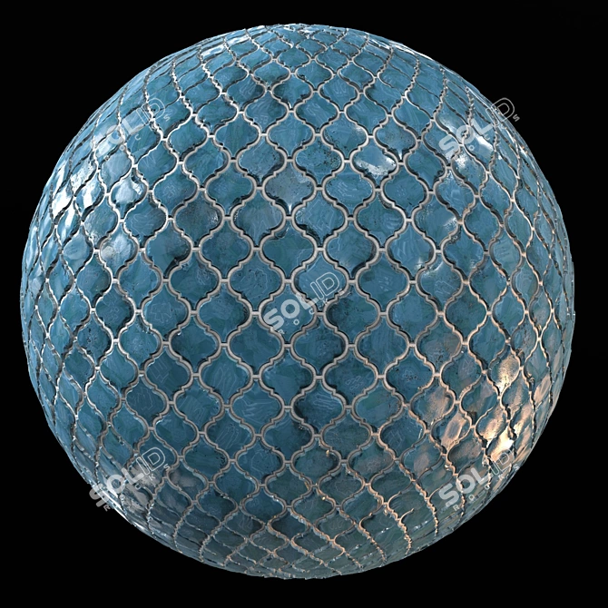 Sublime Teal PBR Tile Material 3D model image 1