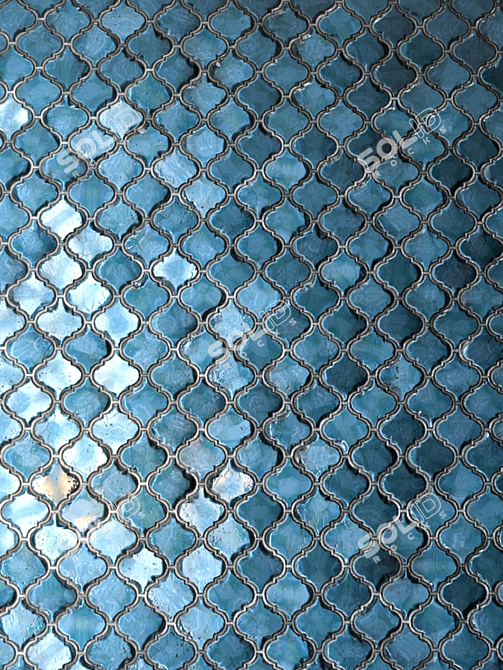 Sublime Teal PBR Tile Material 3D model image 2