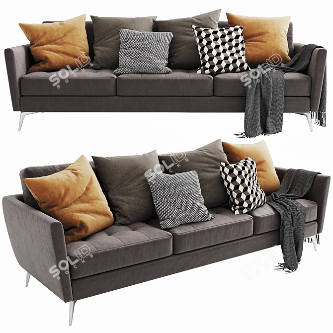 Modern Boconcept Osaka 3-Seater Sofa 3D model image 1