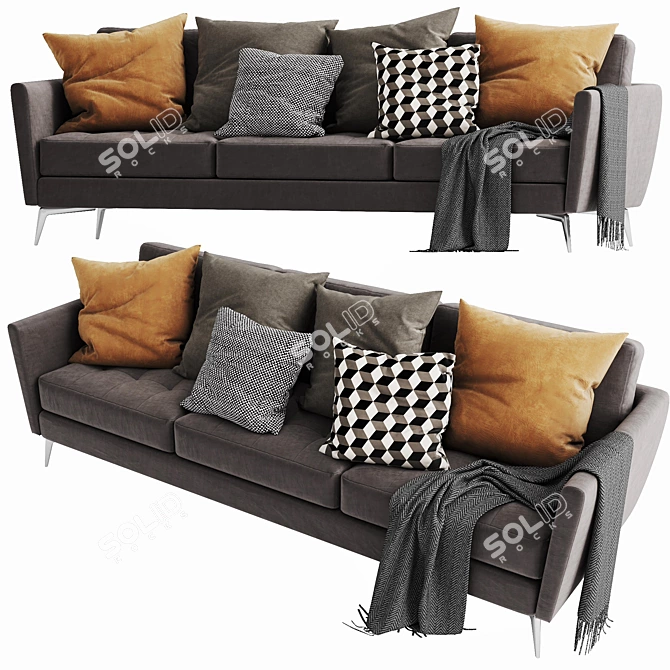 Modern Boconcept Osaka 3-Seater Sofa 3D model image 2