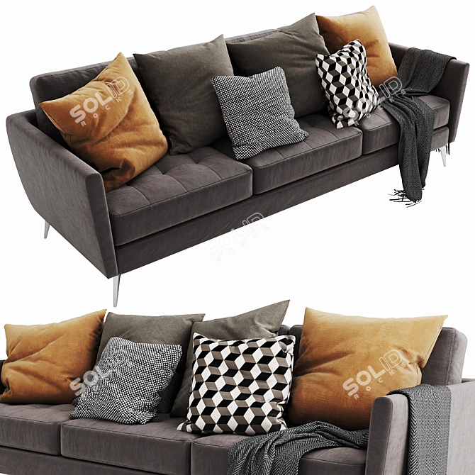 Modern Boconcept Osaka 3-Seater Sofa 3D model image 5