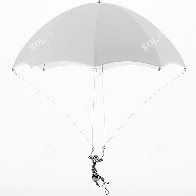 Parachute Sculptural Handmade Metal Lamp 3D model image 5