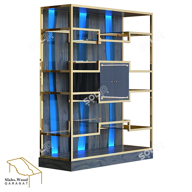 Luxdesign Shelving - Elegantly Crafted Metal, Glass, and Wood Shelf 3D model image 2