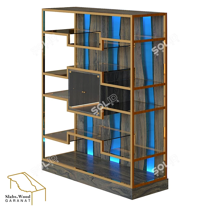 Luxdesign Shelving - Elegantly Crafted Metal, Glass, and Wood Shelf 3D model image 3