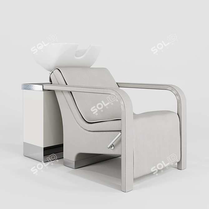 Modern Hairdresser Wash with Vinyl Upholstered Armrests 3D model image 1