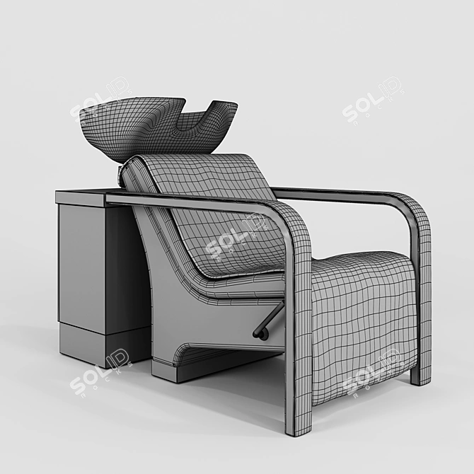 Modern Hairdresser Wash with Vinyl Upholstered Armrests 3D model image 4