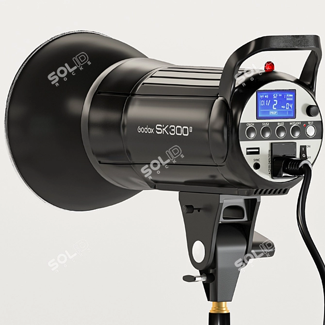 Godox SK300II: Versatile Lighting with Softbox & Beauty Dish 3D model image 3