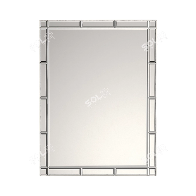 French Beveled Glass Mirror - Elegant Home Decor 3D model image 1