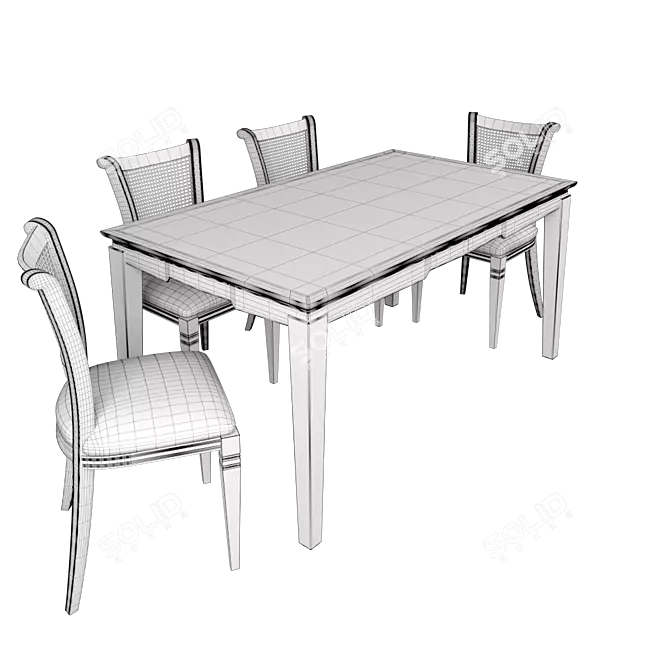 Capri Table and Chairs Set 3D model image 2