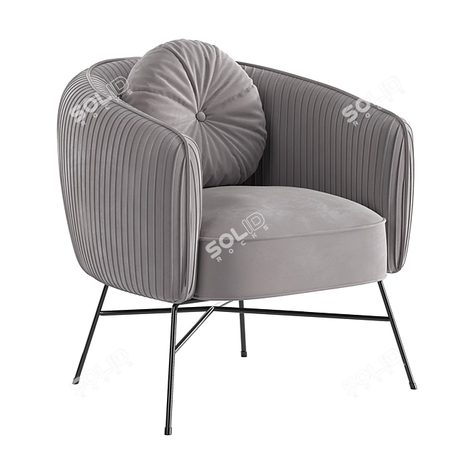 Luxurious Scarlett Velvet Barrel Accent Chair 3D model image 3