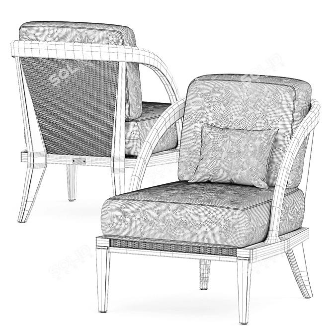 Rock Garden Lounge Chair: Sleek and Stylish Design 3D model image 5