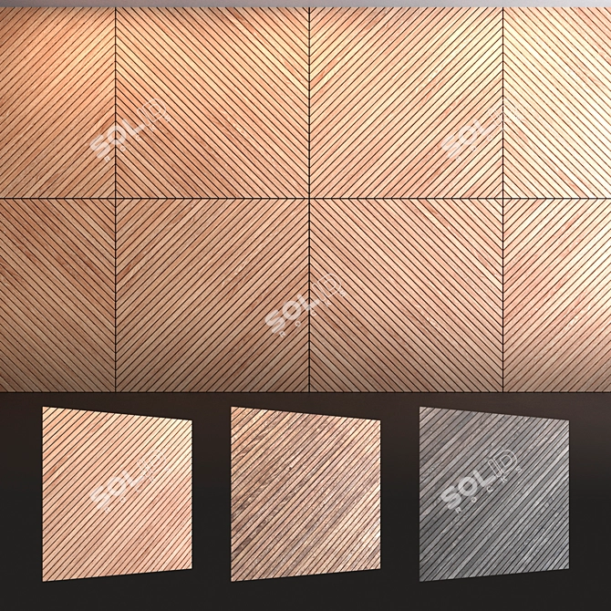 Versatile Wood Wall Panels Set 3D model image 3