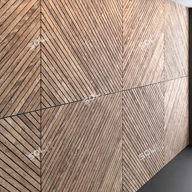 Versatile Wood Wall Panels Set 3D model image 5
