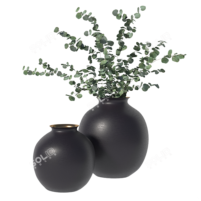 Title: Rustic Elegance Burnished Brass Vase 3D model image 1