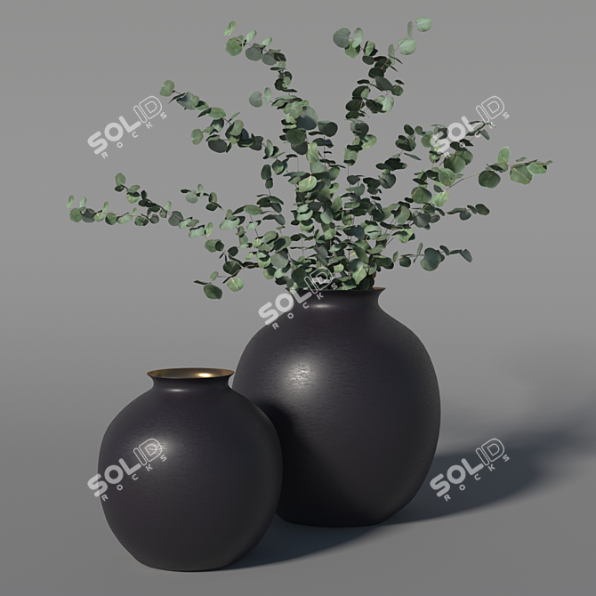 Title: Rustic Elegance Burnished Brass Vase 3D model image 2