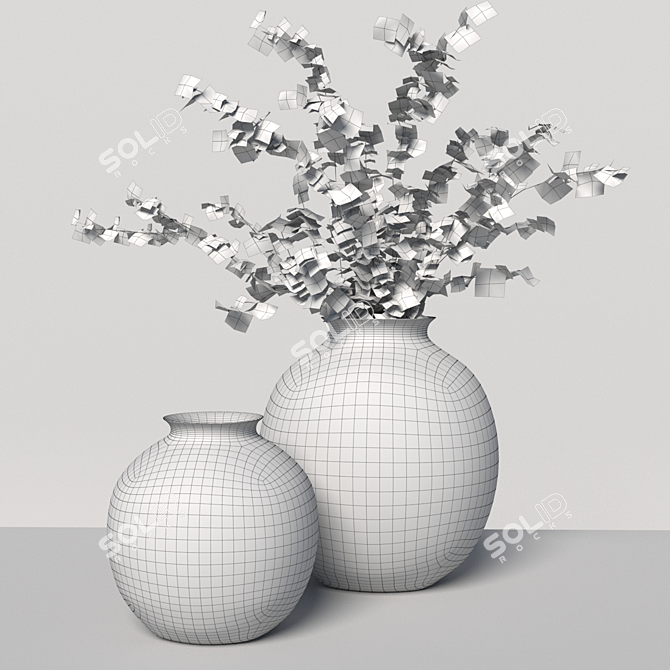 Title: Rustic Elegance Burnished Brass Vase 3D model image 3