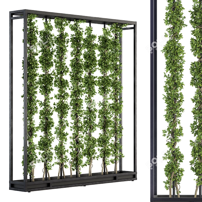 Metal Frame Vertical Garden Partition 3D model image 1