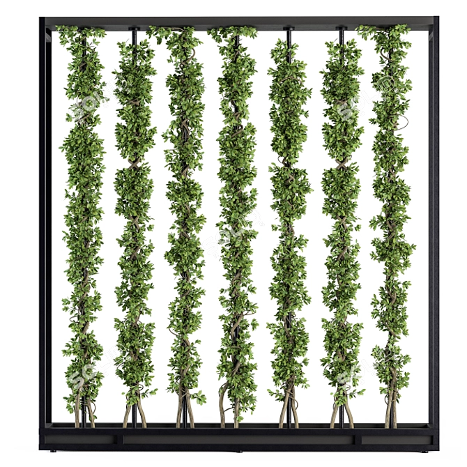 Metal Frame Vertical Garden Partition 3D model image 2