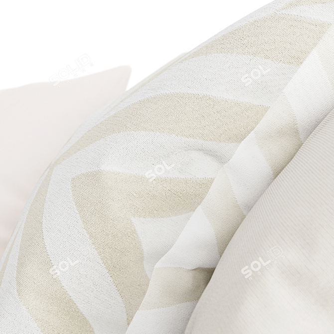 Cozy H&M Beige Pillow Set 3D model image 3