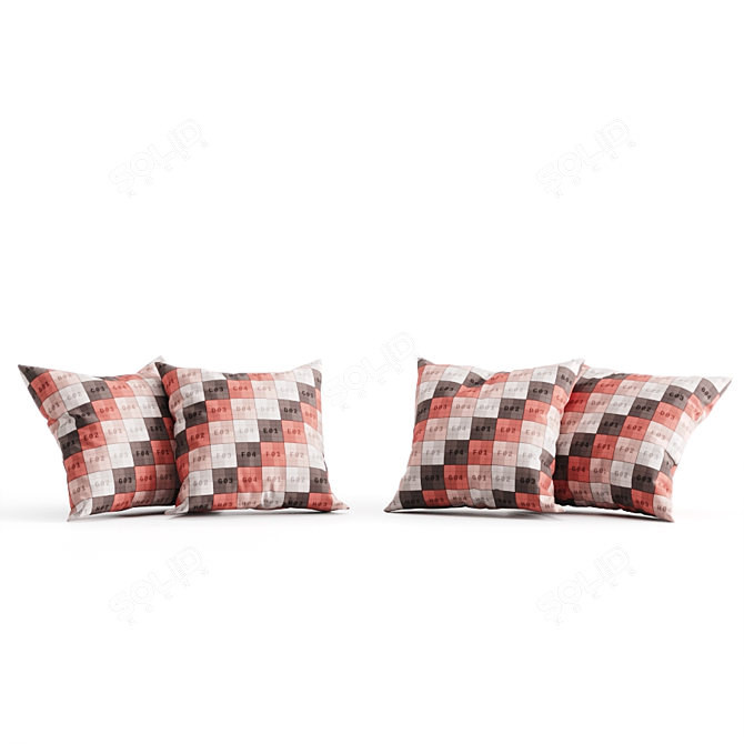 Cozy H&M Beige Pillow Set 3D model image 4