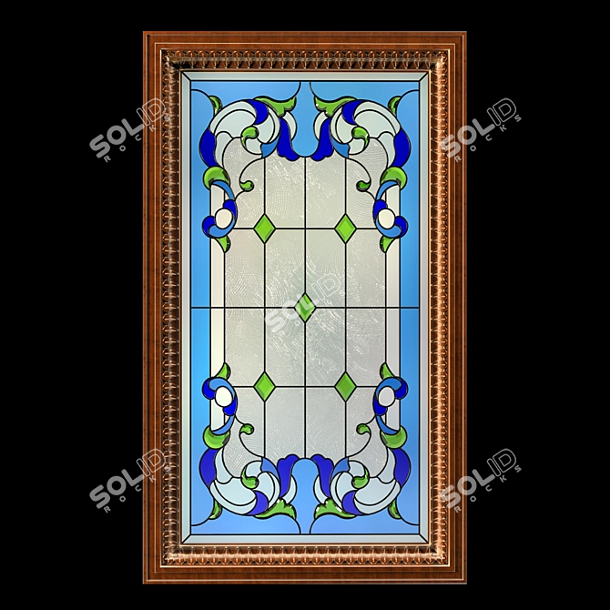 Elegant Stained Glass Window 3D model image 1