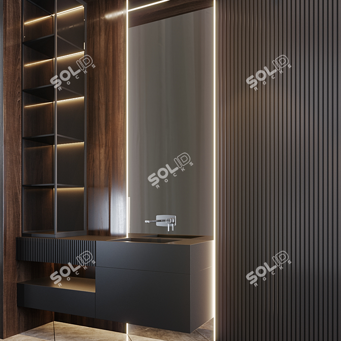Modern Bath Set 7-Piece: Luxury in your Bathroom 3D model image 2