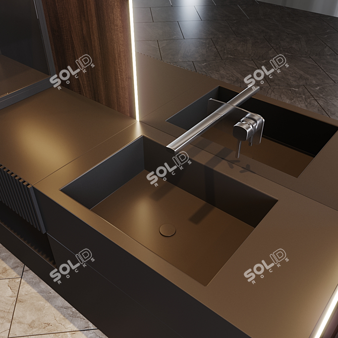 Modern Bath Set 7-Piece: Luxury in your Bathroom 3D model image 5