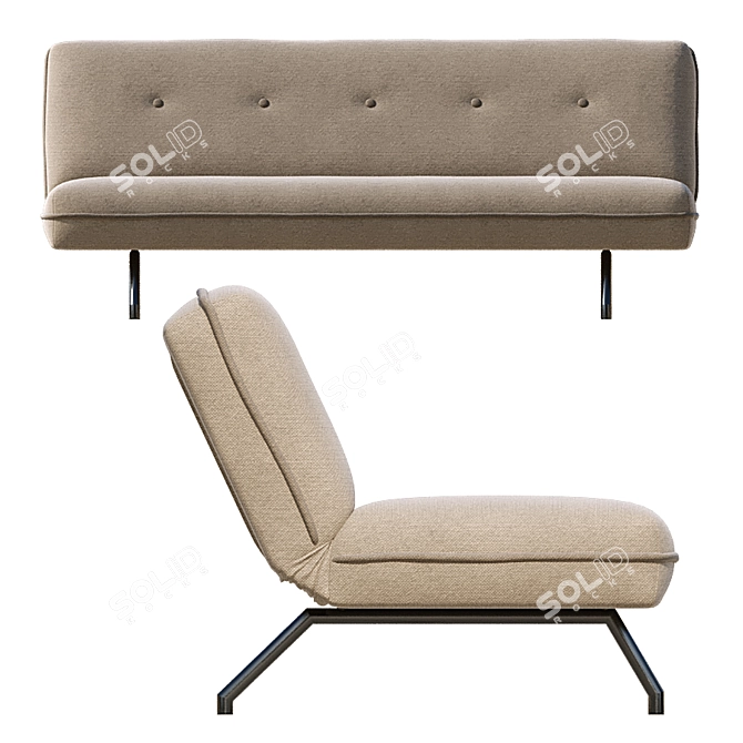 Transformable Miki Sofa Bed 3D model image 2