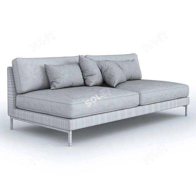 Sleek Elliot Modular Sectional 3D model image 4