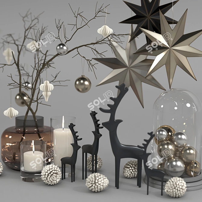 Festive Trim Set - Holiday Decor 3D model image 3