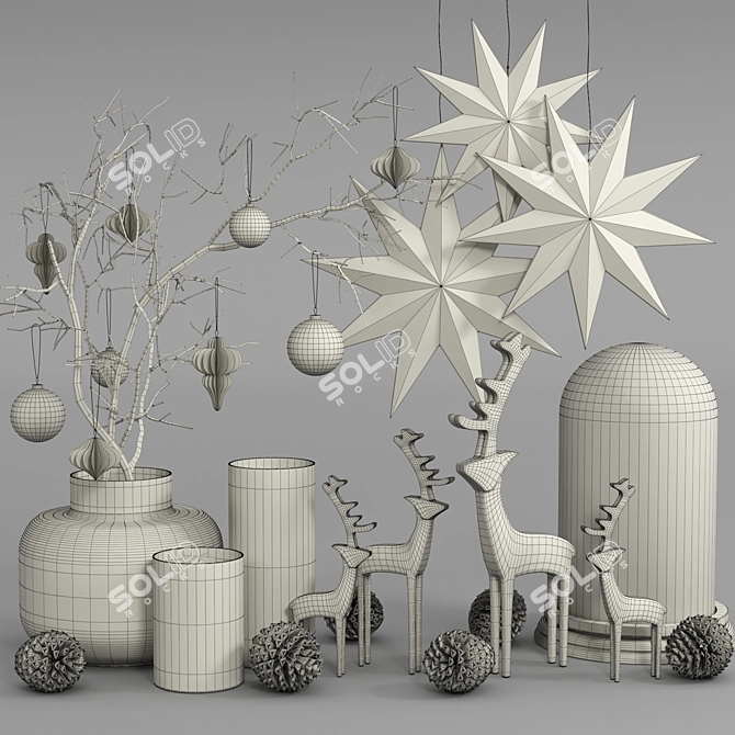 Festive Trim Set - Holiday Decor 3D model image 5
