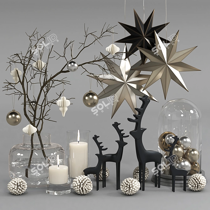 Festive Trim Set - Holiday Decor 3D model image 6