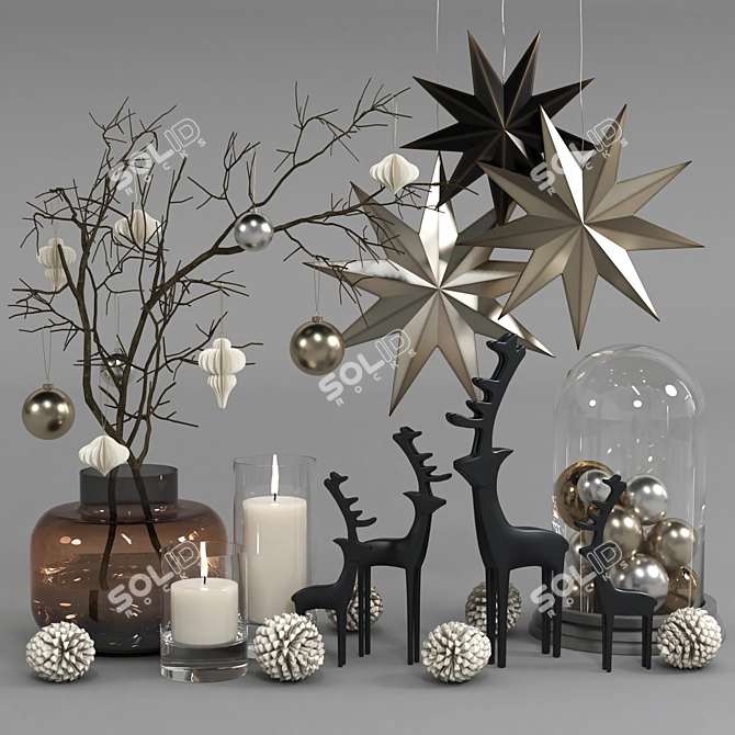 Festive Trim Set - Holiday Decor 3D model image 8