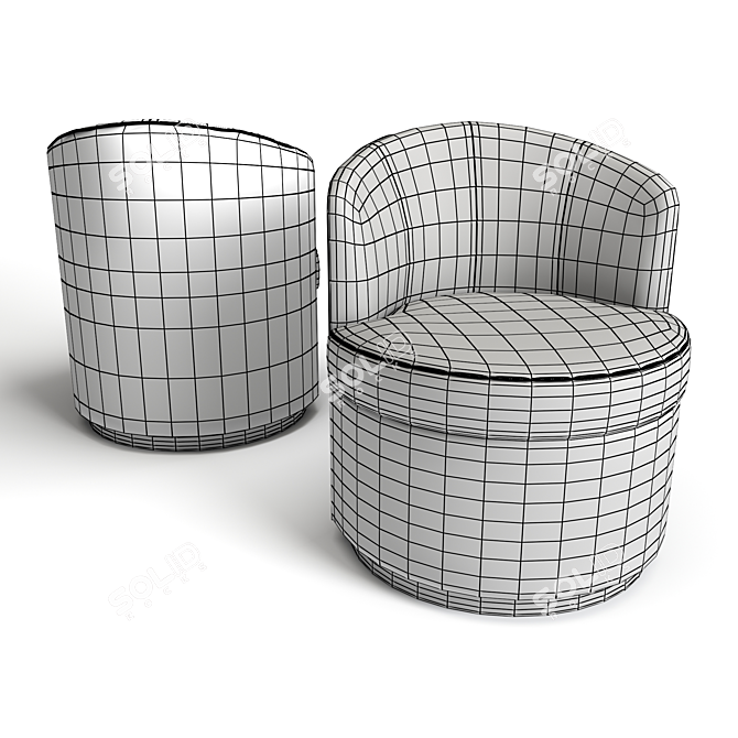 Aurelia Lounge Chair: Sleek Comfort 3D model image 3