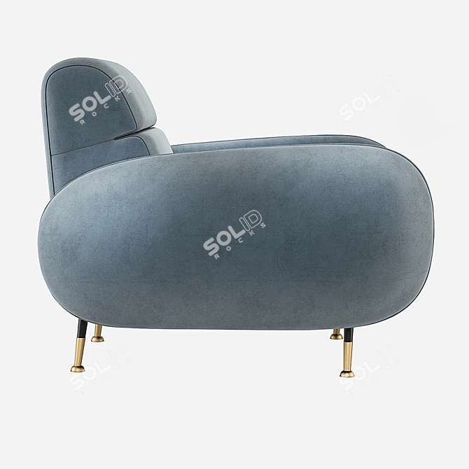 Luxurious Marco Velvet Armchair - Essential Home 3D model image 4