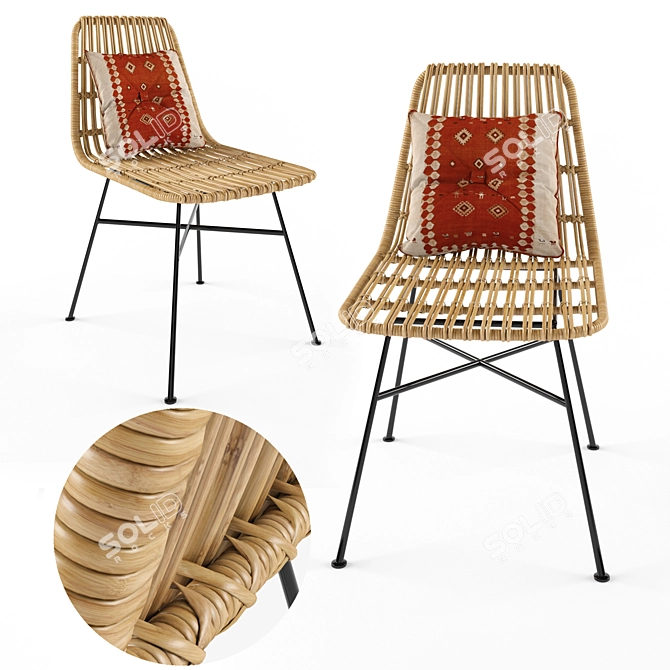 Modern Wicker Costa Chair Set 3D model image 2