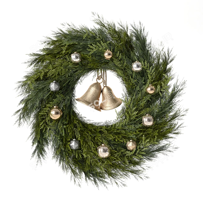 Festive Holiday Wreaths 3D model image 1