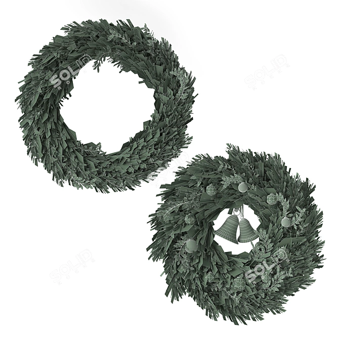 Festive Holiday Wreaths 3D model image 4