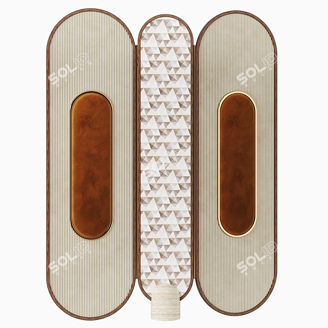 Modern Wayne Screen: Bold Mid-Century Elegance 3D model image 2